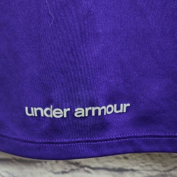 Under Armour Women's Tech Mesh Jersey Tee Shirt Crew-Neck Purple Loose Heat Gear - Picture 8 of 8
